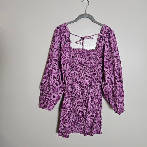 NWT Free People Smock It To Me Mini Dress Sz XS Azalea Combo - Picture 2 of 14